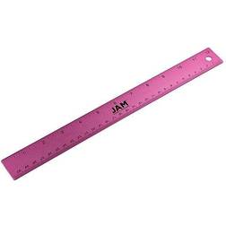 Jam Paper Stainless Steel 12 Ruler, Fuchsia 347M12FU