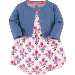 Touched By Nature 2-Piece Organic Cotton Abstract Flower Dress And Cardigan Set