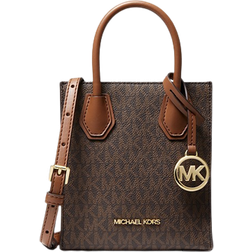 Michael Kors Mercer Extra-Small Logo and Leather Crossbody Bag - Brown