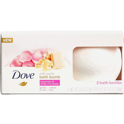 Dove Milk Swirls Bath Bombs Rosewater & White Chocolate 2-pack