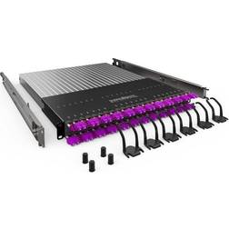 PATCHBOX PLUS SYSTEM OM4 Fiber management system with retractable patch cords 1.7 m RAL 9005 1U 19" 24 portar