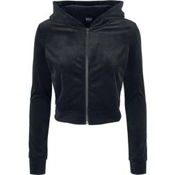 Urban Classics Ladies Short Velvet Zip Hoodie Hooded zip