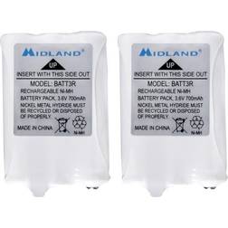 Midland Avp14 2-way Radio Rechargeable Battery Pack, 2/Pack White