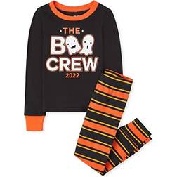 The Children's Place Kid's Glow-In-The-Dark Boo Crew Halloween Pajama Sleep Set - Black