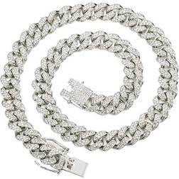 Feel Style Miami Cuban Necklace - Silver/Transparent