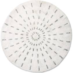 HKliving Bath mat round Swirl Schwarz, Weiß cm