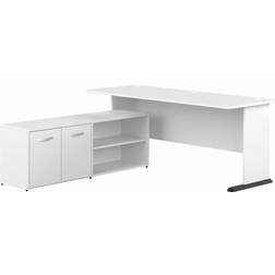 Business Furniture Studio A 72 L-Shaped Gaming Desk with Storage, White STA012WH Quill - White