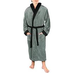 NY Threads Luxurious Mens Shawl Collar Fleece Bathrobe