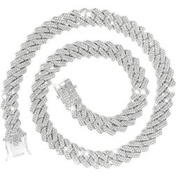 Nkjegol Cuban Chain Necklaces - Silver/Transparent