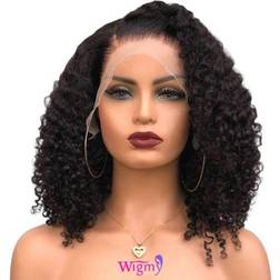 Wigmy 13x4 HD Mongolian Curly Lace Front Wig 14 inch Black