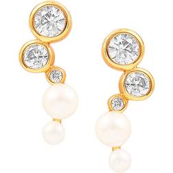Hultquist Agnes Earrings - Gold/Pearl/Transparent