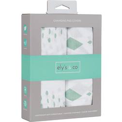 Ely's & Co. 2-Pack Cotton Jersey Changing Pad Covers In Sage Sage Changing Pad Cover