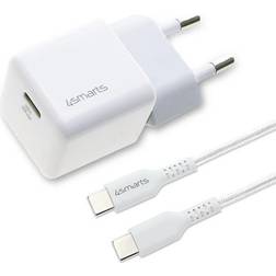 4smarts GaN laddarer med USB-C kabel(30W) vit