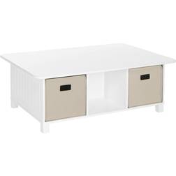 6 Cubby Storage Activity Table with 2 Bins Taupe RiverRidge