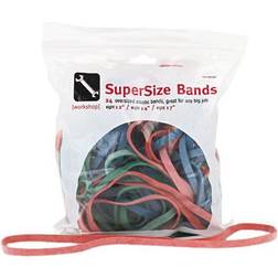 Alliance 08997 SuperSize Rubber Bands, Red/Blue/Green, 1/4' wide, Assorted Lengths, 24/Pack