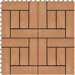 vidaXL 11 pcs Decking Tiles WPC 30x30 cm 1 sqm Teak Colour