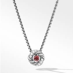 David Yurman Sterling Petite Infinity Pendant Necklace with Diamonds