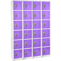 AdirOffice 629 Series 72 in. 6-Compartment Steel Tier Key Lock Storage Locker, Purple