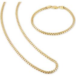 Esquire Chain Necklace and Bracelet Set - Gold