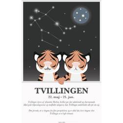 Kids by Friis The Twins Zodiac Poster 30x40cm