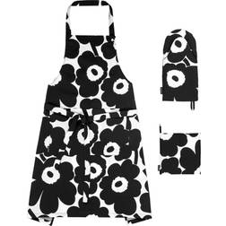 Marimekko Pieni Unikko Forkle Hvit, Svart (84x84cm)