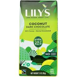 Lily's Dark Chocolate Bar 55 Cocoa Coconut