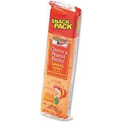 Keebler 21165 Sandwich Crackers, Cheese & Peanut Butter, 8-Piece Snack
