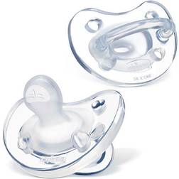 Chicco PhysioForma Silicone One-Piece Orthodontic Pacifier 6-16m Clear 2pk