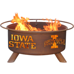 Iowa State 18 Round Steel Wood Burning Rust Fire Pit with