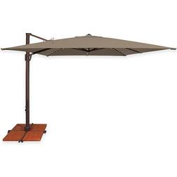 SimplyShade Bali Pro 10' Square Cantilever Umbrella With Star Lights In Taupe