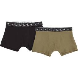 Calvin Klein Boy's Trunks 2-pack - Deltagreen/Pvhblack (B70B700407)