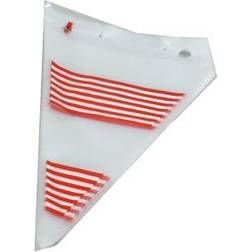 Spidspose 200x310+40 Rød/Hvid stribet,20 Plastpose & Folie
