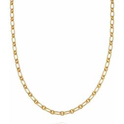 Daisy Stacked Link Chain Necklace - Gold