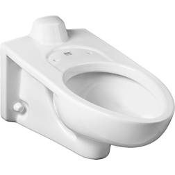 American Standard Afwall Millennium 1.1- 1.6GPF FloWise Elongated Flushometer Toilet less Everclean in White Finish, 2634101.020