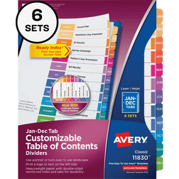 Avery Ready Index Customizable Monthly Dividers, Multicolor