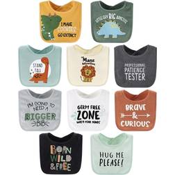 The Peanutshell 10-Pack Dino Boy Terry Bibs Multi Multi 10 Pack