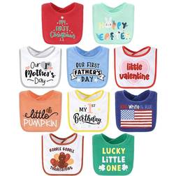 The Peanutshell 10-Pack Holiday Terry Bibs Multi Multi 10 Pack