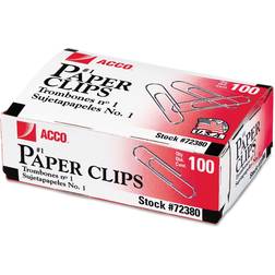 Acco Economy #1 Paper Clips, 100/Box