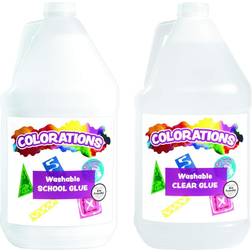 Colorations White & Clear Liquid Glue, 1 gallon of each