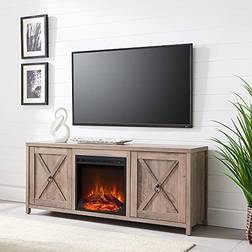 Hudson&Canal Granger 58 in. TV Stand with Log Fireplace Insert, TV1092