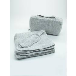 Portolano 3-Piece Heathered Bag, Eye Mask & Wrap Travel Set Grey Grey