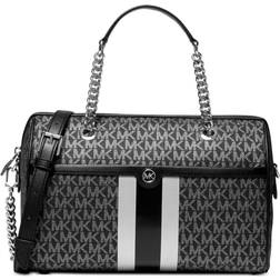 Michael Kors Medium Duffle Satchel - Black/Silver