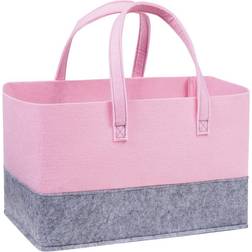 Trend Lab Ice Pink and Light Gray Felt Essential Storage Tote