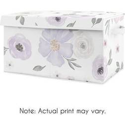 Sweet Jojo Designs Floral Toy Bin In Purple/grey