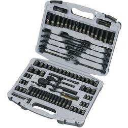 Stanley 1/4 & 3/8 in. Drive Black Chrome Laser Etched SAE & Metric Mechanics Tool Set 99-Piece