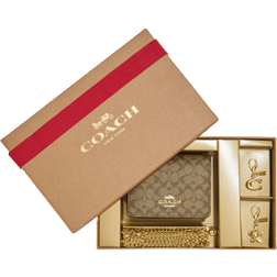 Coach Boxed Mini Wallet On A Chain In Signature Canvas