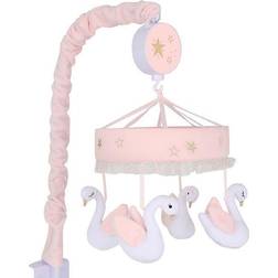 Lambs & Ivy Signature Swan Princess Musical Mobile Pink/white white