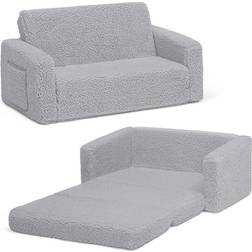 Delta Children Cozee Flip-Out Sherpa & Suede 2-in-1 Convertible Sofa to Lounger