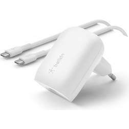 Belkin BOOST CHARGE Wall Charger Strömadapter PPS-teknik 30 Watt 3 A PD 3.0 (USB-C) vit