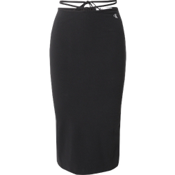 Calvin Klein Tie Waist Jersey Midi Skirt